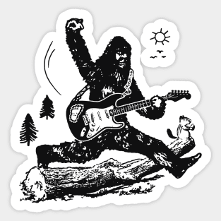 bigfoot guitar jump Sticker